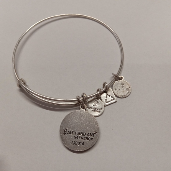 Alex & Ani (+)Energy Sunflower Charm Expandable Bangle Bracelet GUC - Picture 4 of 8